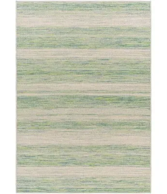 Green Ivory Blue Outdoor Rug - 7'7" x 10'