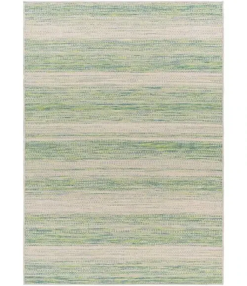 Green Ivory Blue Outdoor Rug - 7'7" x 10'