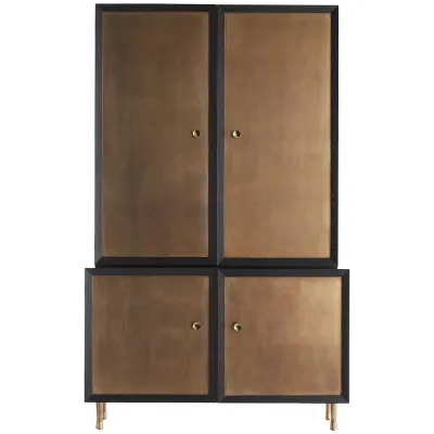 Burnished Gold Leaf Tall Cabinet Burnished Gold Leaf Tall Cabinet