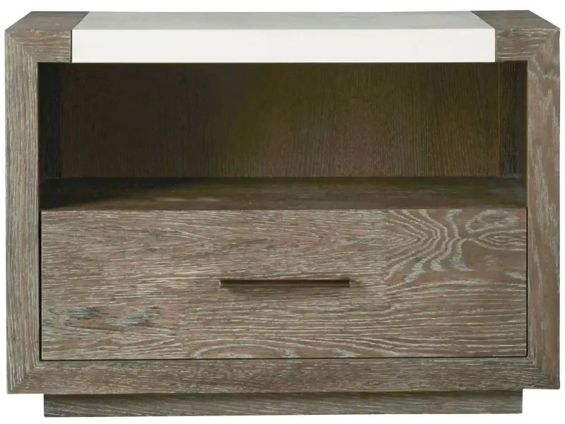 Modern Charcoal Gray 1-Drawer Nightstand