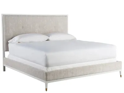 Love & Joy Button Tufted King Bed in Gray