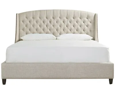 Beige Wingback Tufted Upholstered Queen Bed Beige Wingback Tufted Upholstered Queen Bed