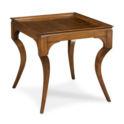 Solid Wood End Table with Tray Top