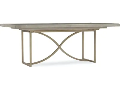 Herringbone Extendable Dining Table with X-Motif