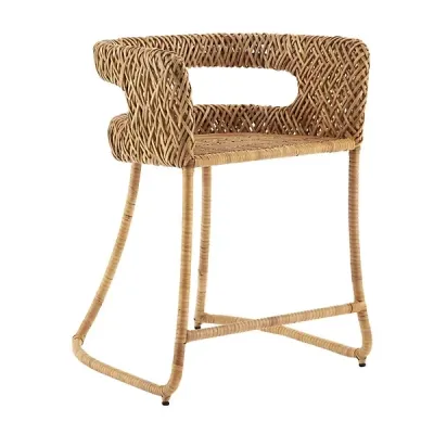 Natural Rattan Counter Stool