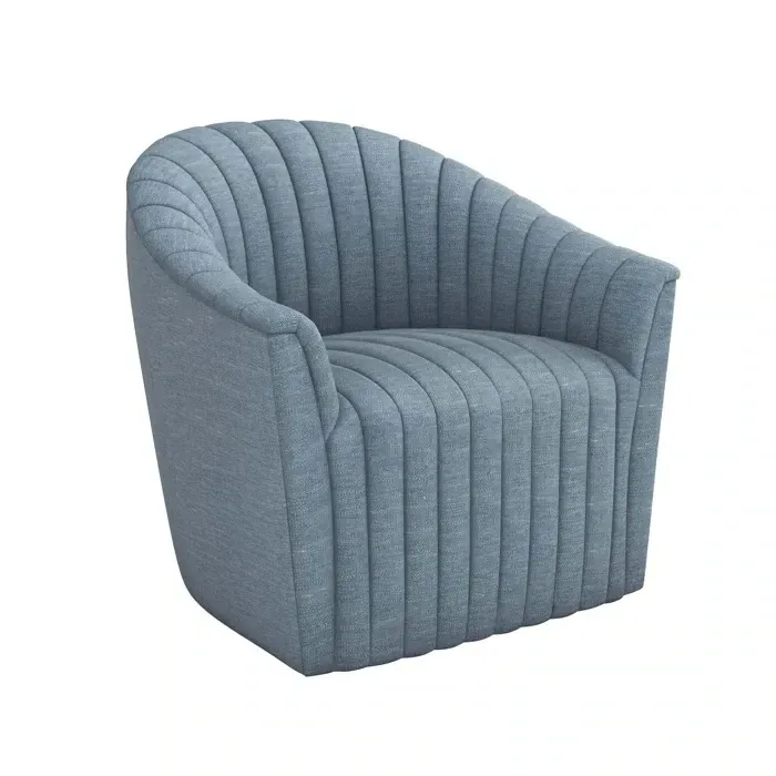 Swivel Channel-Tufted Surf Accent Chair