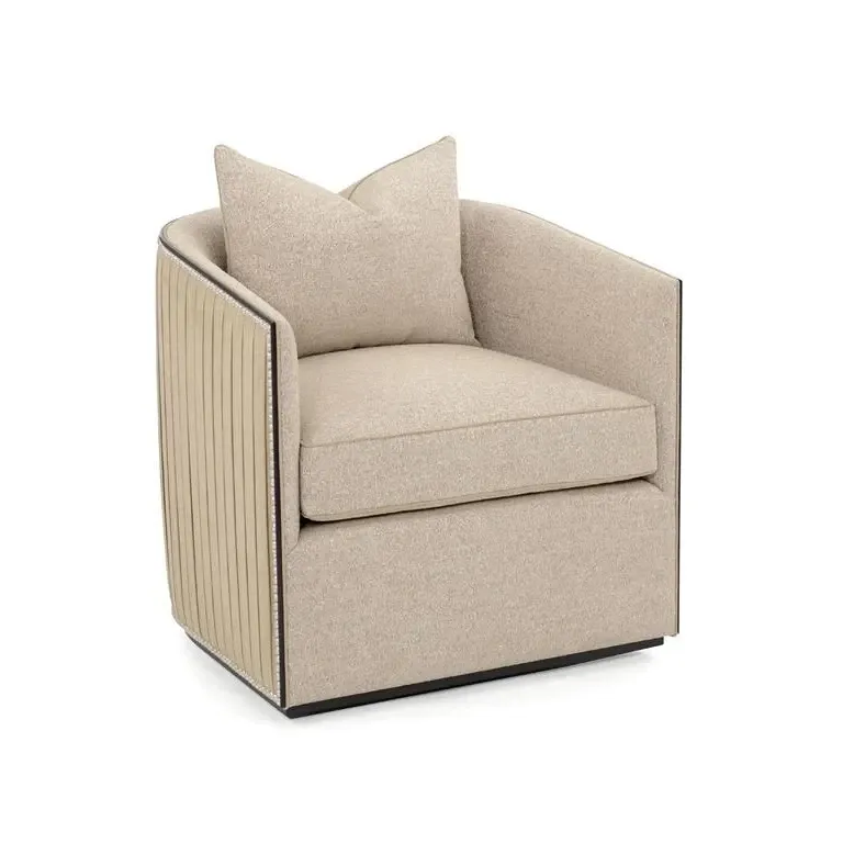 Swivel Chair with Sophisticated Pleated Back