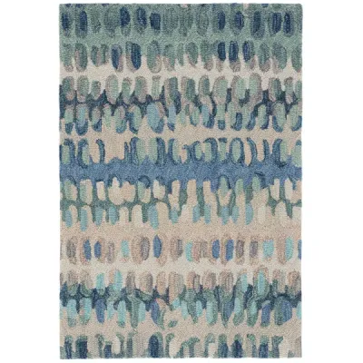 Paint Chip Hand Hooked Wool Abstract Area Rug
