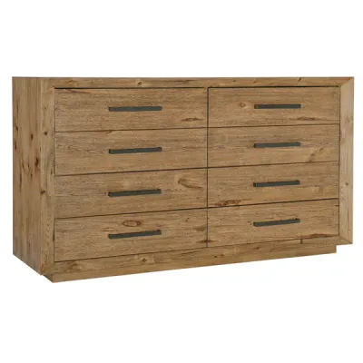 72" Natural Color Wood 8-Drawer Double dresser 