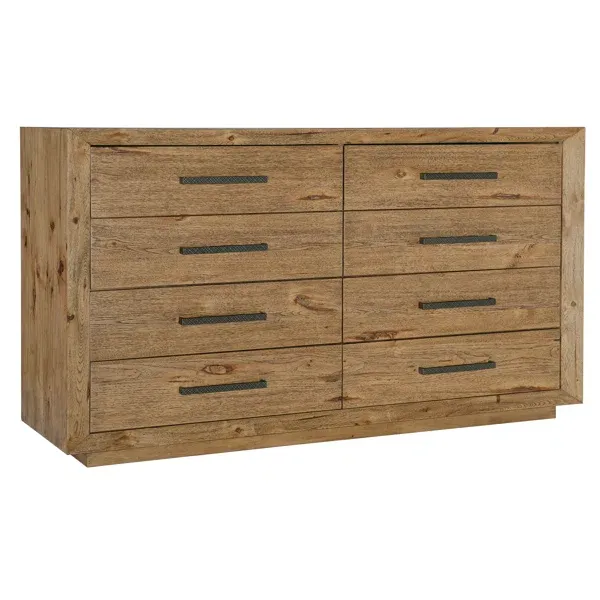72" Natural Color Wood 8-Drawer Double dresser 