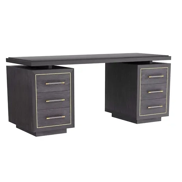 Desk with file cabinets