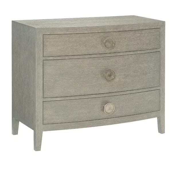 Master 3-Drawer Bow Front Bedside Chest Nightstand