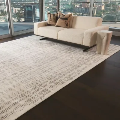 Creamy Silken Bamboo Rug