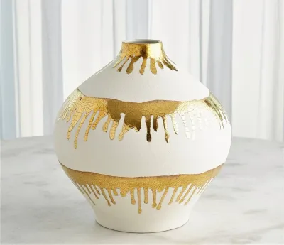 Hand-Painted Gold Drip Vases - Small and Large Hand-Painted Gold Drip Vases - Small and Large