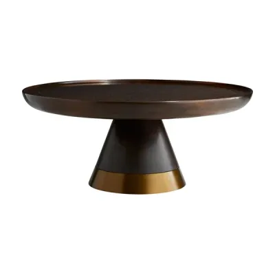 Antique Brass Accented Geometric Cocktail Table - Brindle Antique Brass Accented Geometric Cocktail Table - Brindle