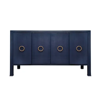 Textured Navy Four-Door Entertainment Chest Textured Navy Four-Door Entertainment Chest
