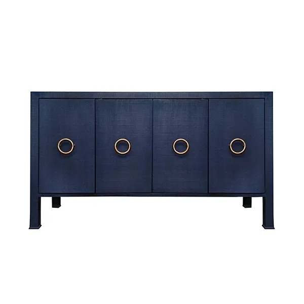 Textured Navy Four-Door Entertainment Chest