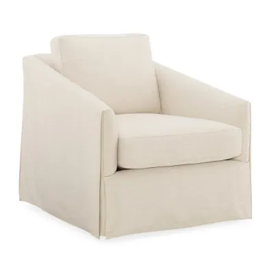 Casual Beige Skirted Fabric Swivel Accent Chair Casual Beige Skirted Fabric Swivel Accent Chair