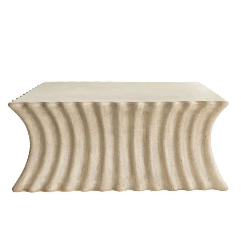 Fluted Concrete Cocktail Table - Travertine