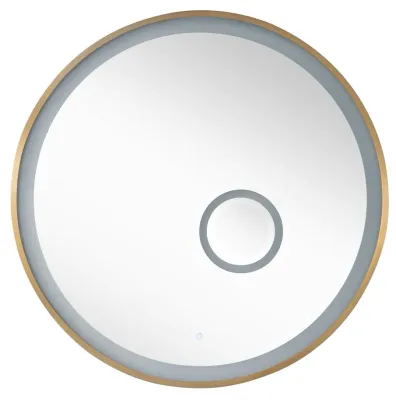 Radiance 36 Radiance 36" Round LED Wall Mirror in Brushed Gold