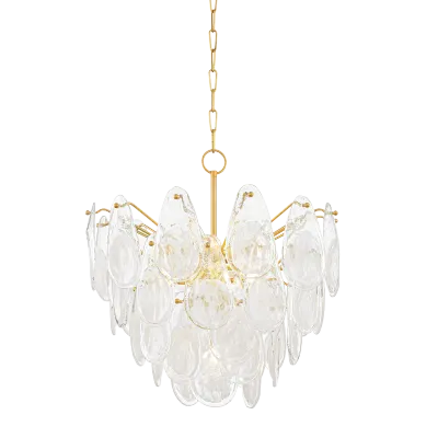 Modern Glass Teardrop Tiered Chandelier