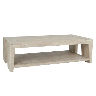 White Oak Wood Rectangular Coffee Table