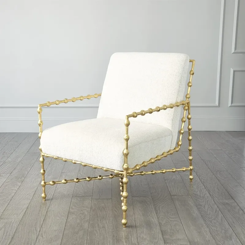 Modern Lounge Chair In Gold Leaf