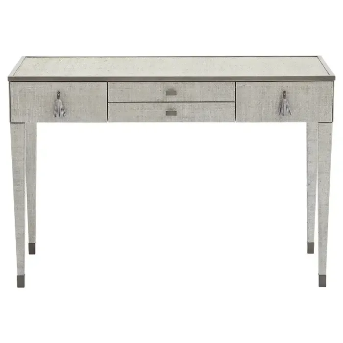 Contemporary gray makeup vanity desk with drawers