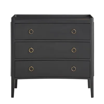 Modern 3-Drawer Hallway Chest in Black Wood Modern 3-Drawer Hallway Chest in Black Wood
