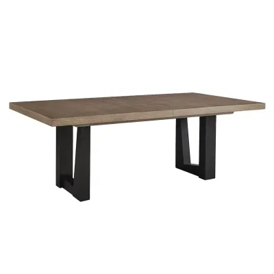 Contemporary Rectangular Dining Table with 2 Leaves