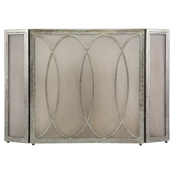 Modern 3-Fold Fireplace Screen