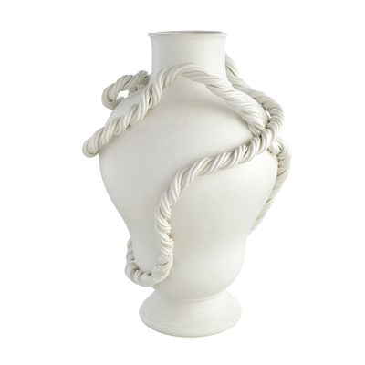 Matte White Twisted Vine Vase