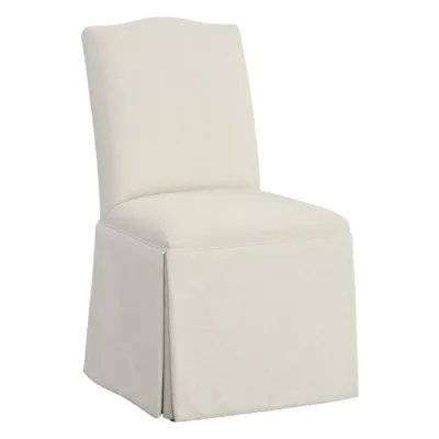 Camel short back skirted dining chair