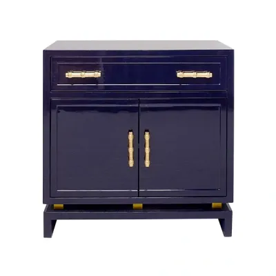 Navy Blue Night Table with Storage Cabinet Navy Blue Night Table with Storage Cabinet