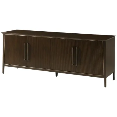 Modern Fluted Wood Credenza
