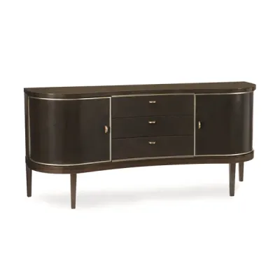 Modern Dark Wood Curved Sideboard Buffet Modern Curved Sideboard Buffet with Drawers