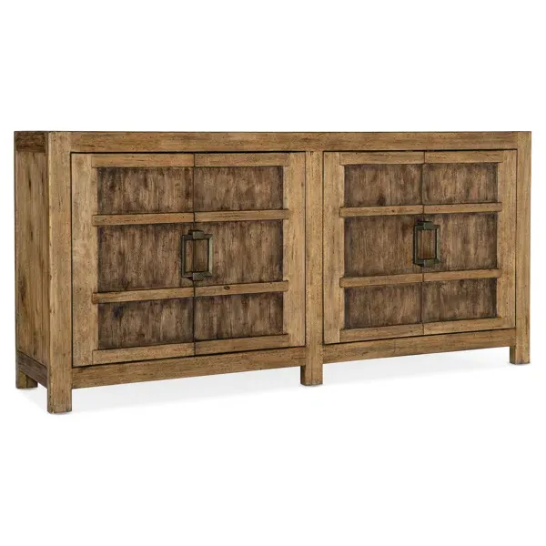 Rough Hewn Solid Wood 2-D Buffet Cabinet in Light Brown