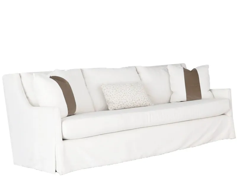 Modern Farmhouse Slip Covered Sofa with Skirt