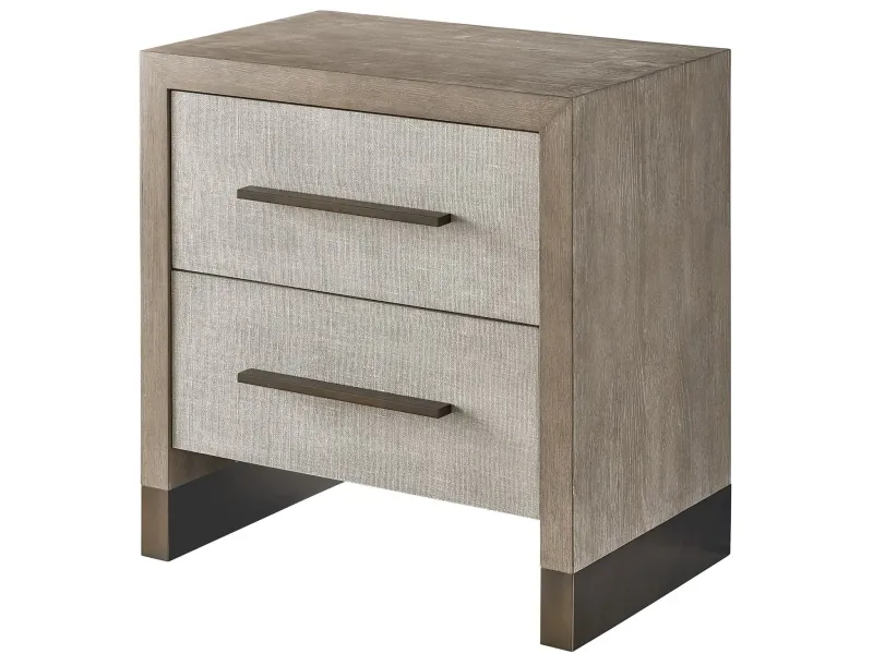 Modern Taupe Weathered Grey Oak Nightstand