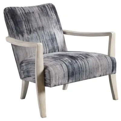 Watercolor Charcoal and Gray Accent Chair