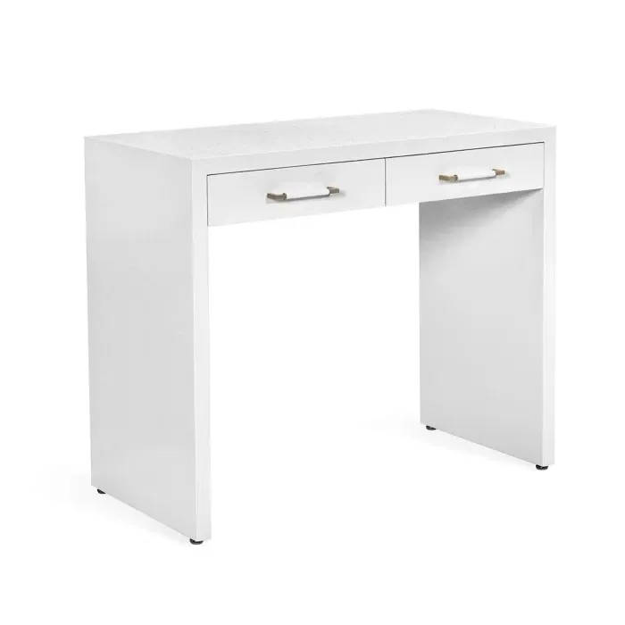 36" Petite Faux Linen Vanity - White