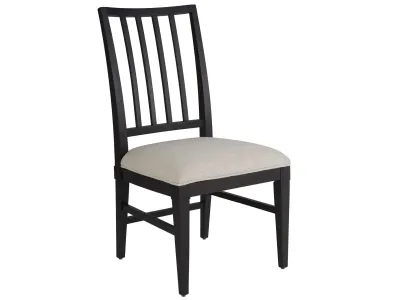 Modern Black Slatted Dining Side Chair