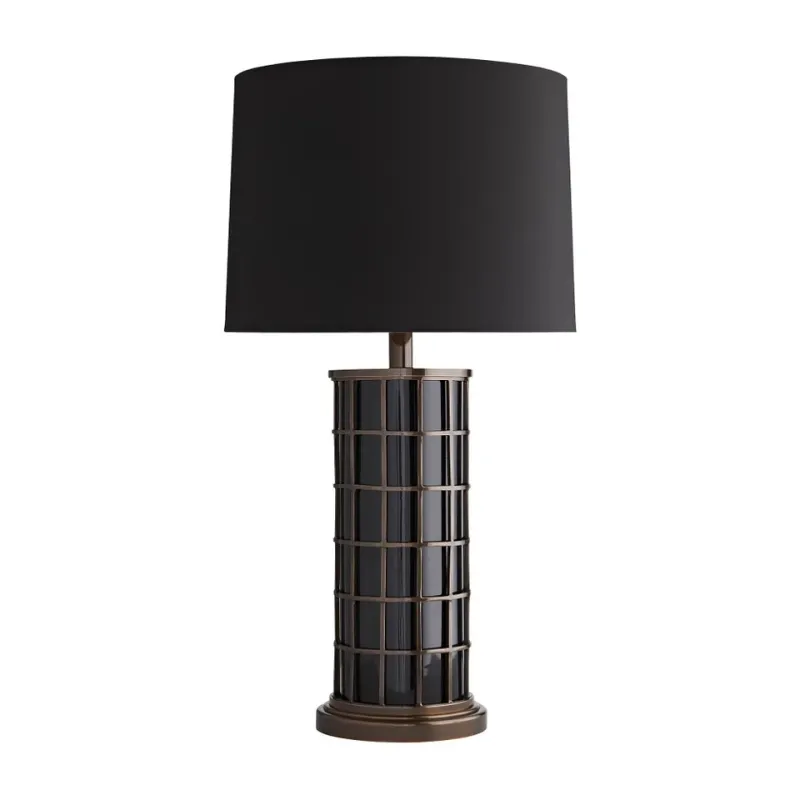 Modern Black Enamel Table Lamp - 34 Inches