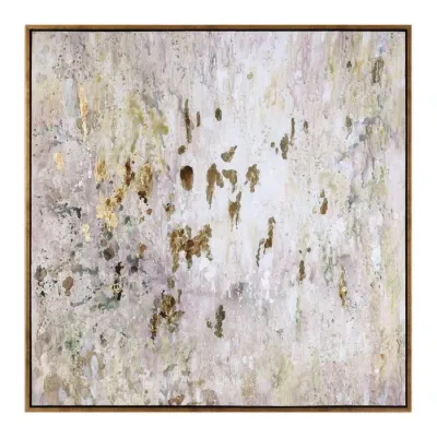 Golden Raindrops Modern Hand Painted Abstract Art