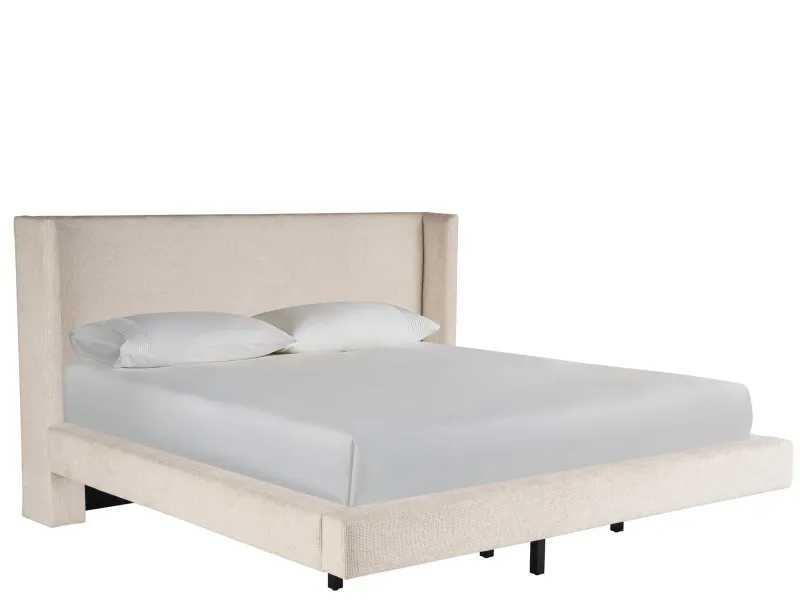Upholstered King Platform Bed with Headboard