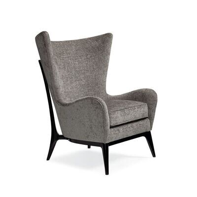 Wing Chair in Almost Black Finish Wing Chair in Almost Black Finish
