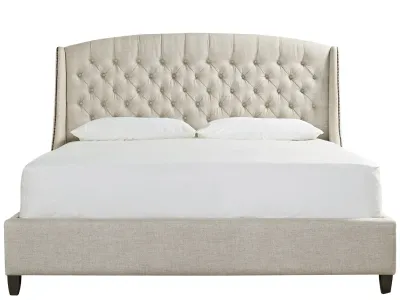 Elegant High Back Tufted King Bed with Headboard