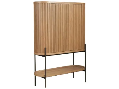 Modern two door bar cabinet with led lights