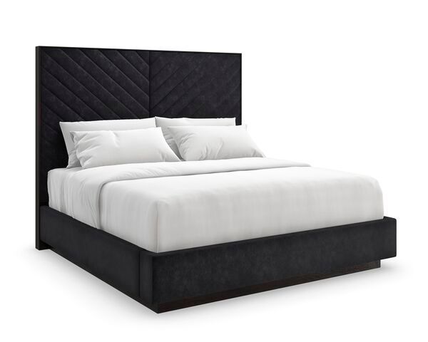 Black King Wood & Upholstery Bed Black King Wood & Upholstery Bed