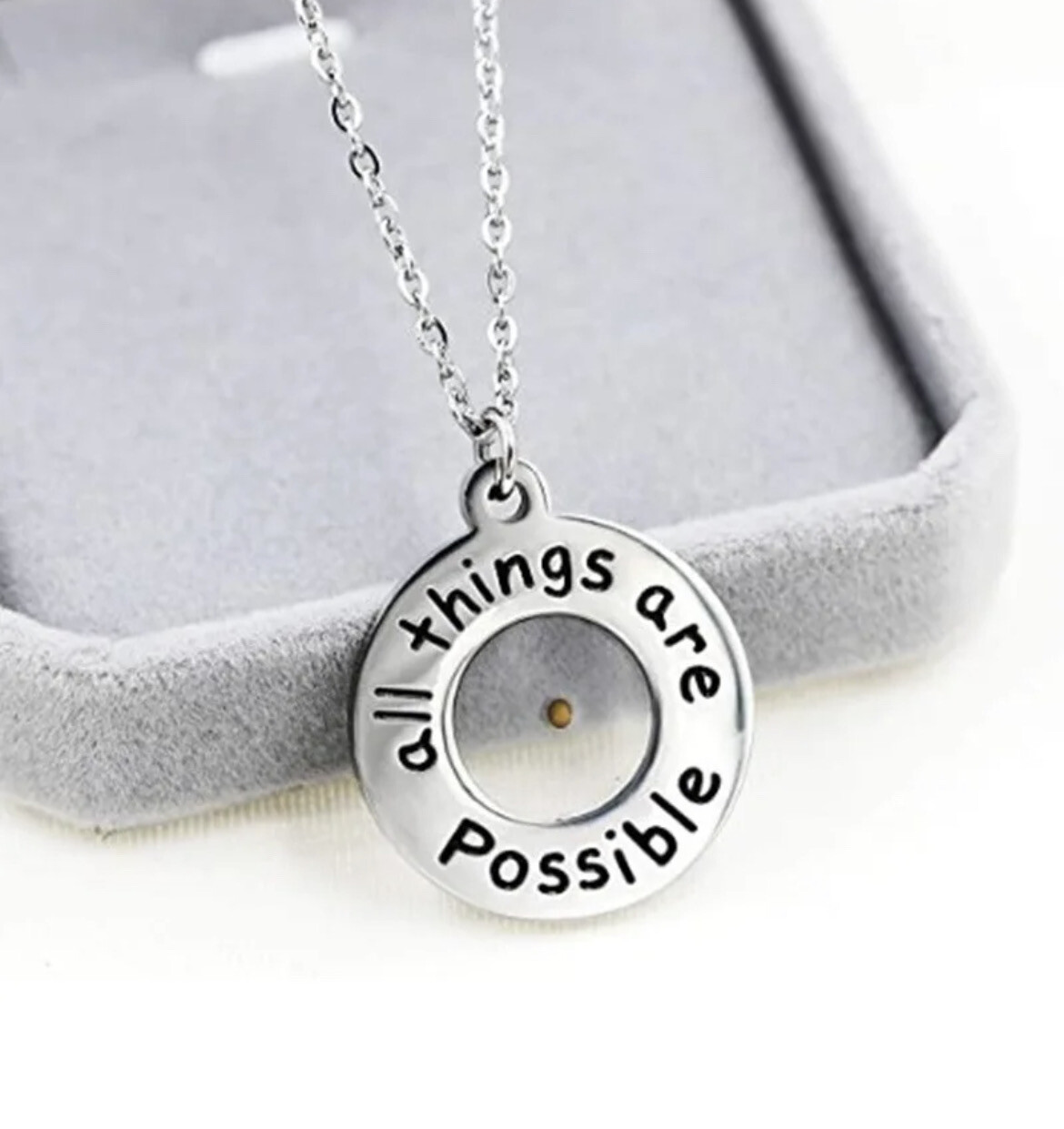 ALL THINGS ARE POSSIBLE -Mustard Seed Necklace *